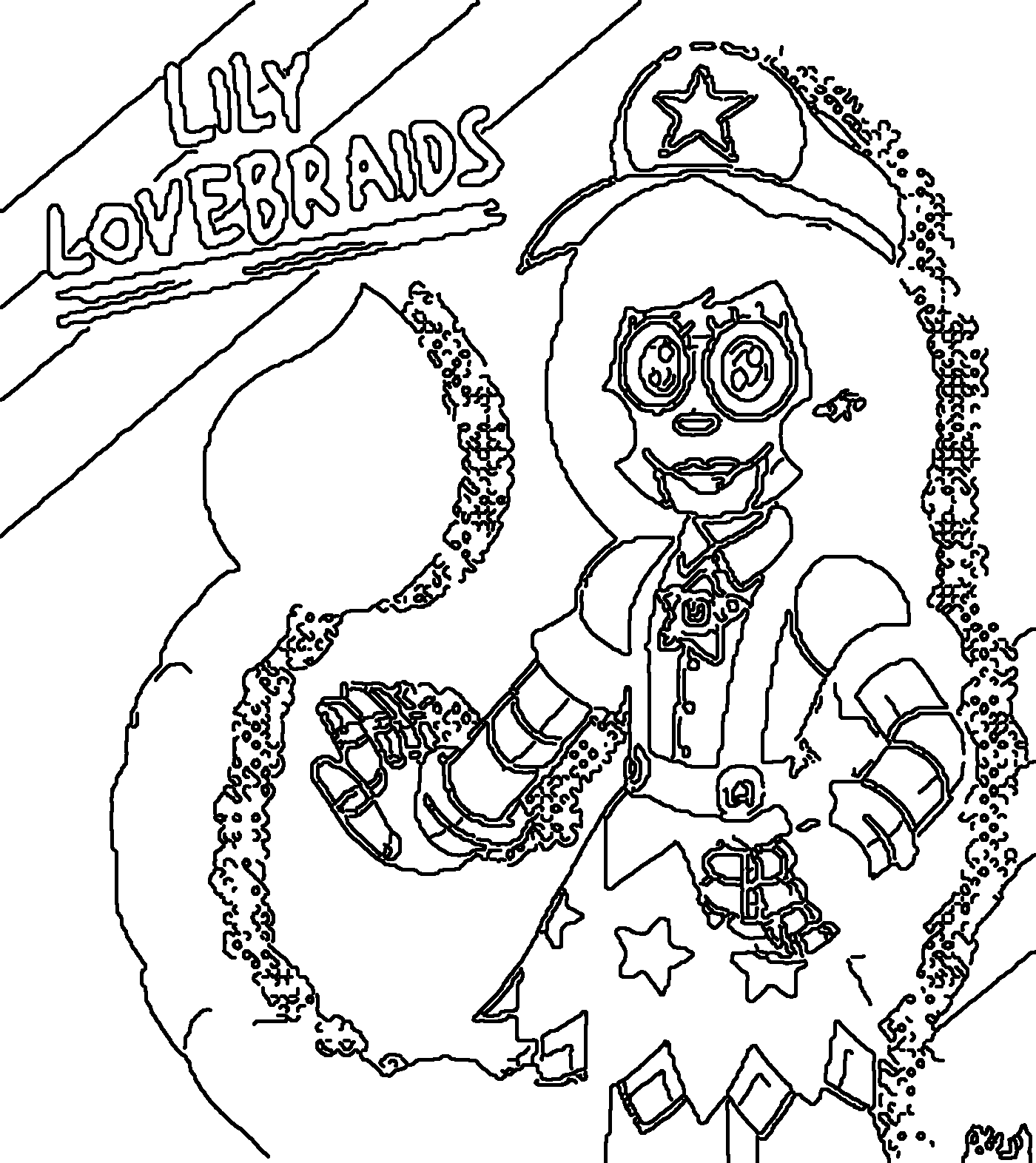 Star Dress Sheet Lily Lovebraids coloring page